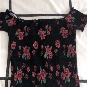 off the shoulder rose top